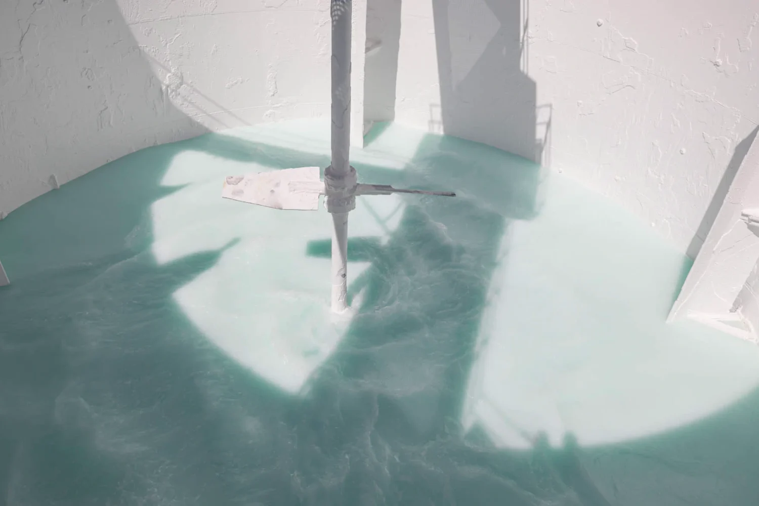 Brine treatment tank during calcium and magnesium removal